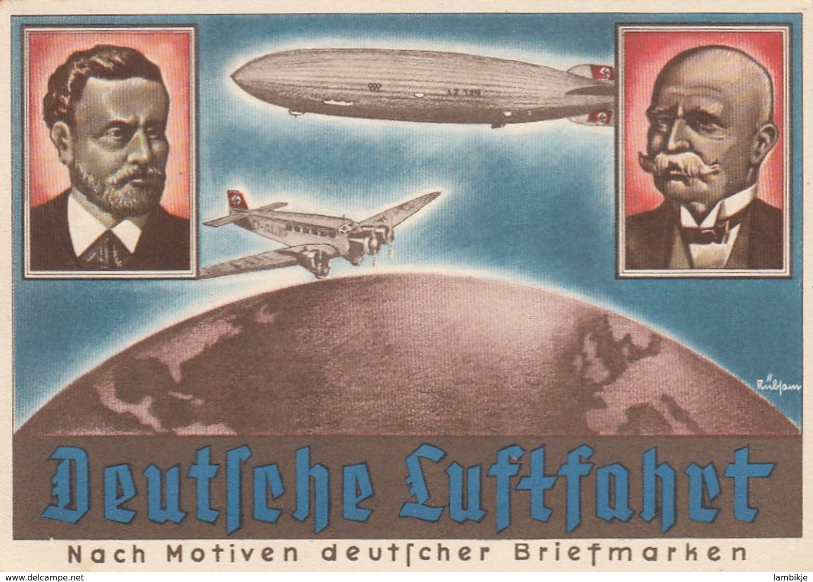 Deutsches Reich Postkarte Propaganda 1936 Deutsche Luftfahrt - Briefe U. Dokumente