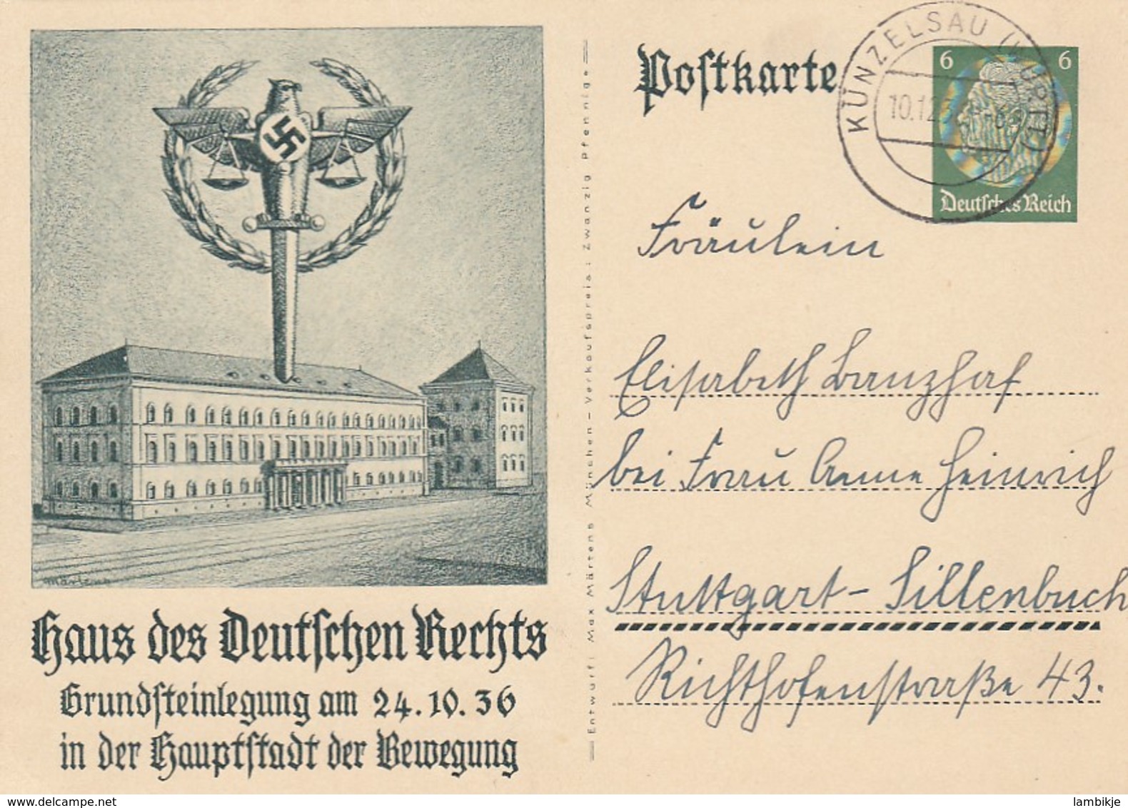 Deutsches Reich Postkarte P237 1936 - Briefe U. Dokumente