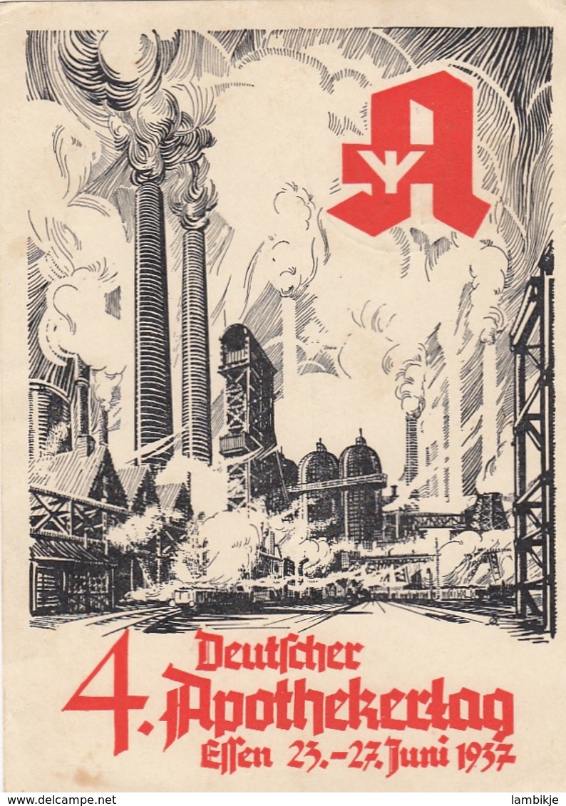 Deutsches Reich Postkarte Propaganda 1937 Apothekerstag - Briefe U. Dokumente