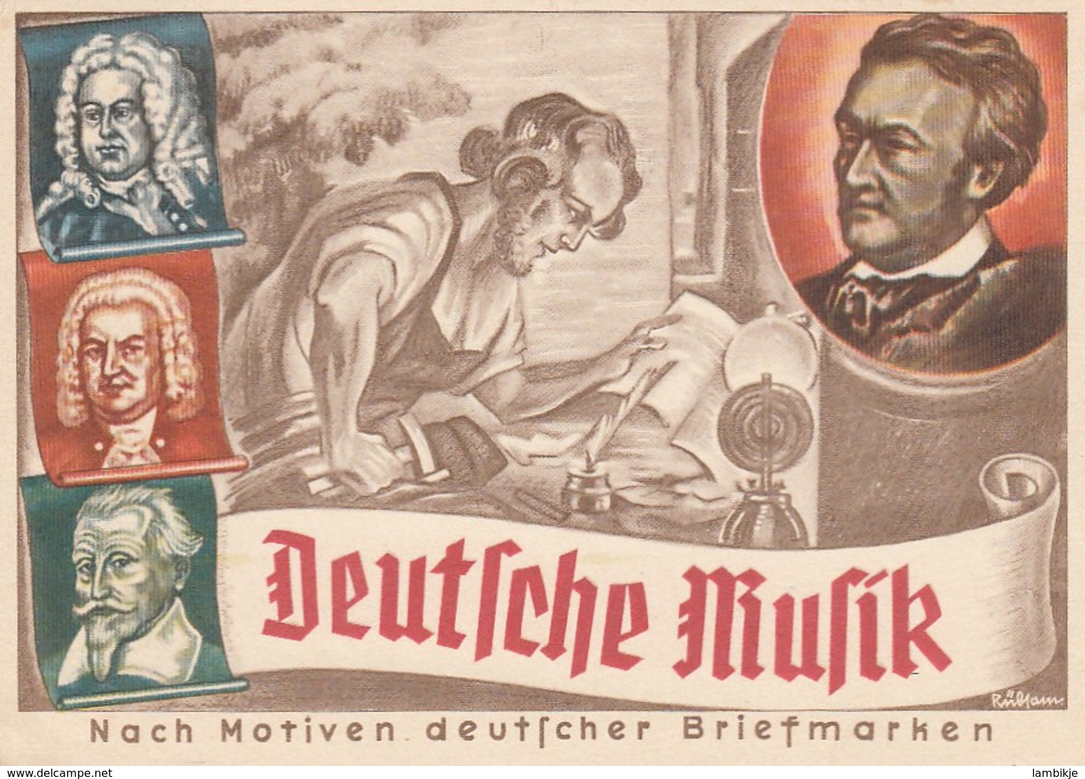 Deutsches Reich Postkarte Propaganda 1938 Deutsche Musik - Briefe U. Dokumente