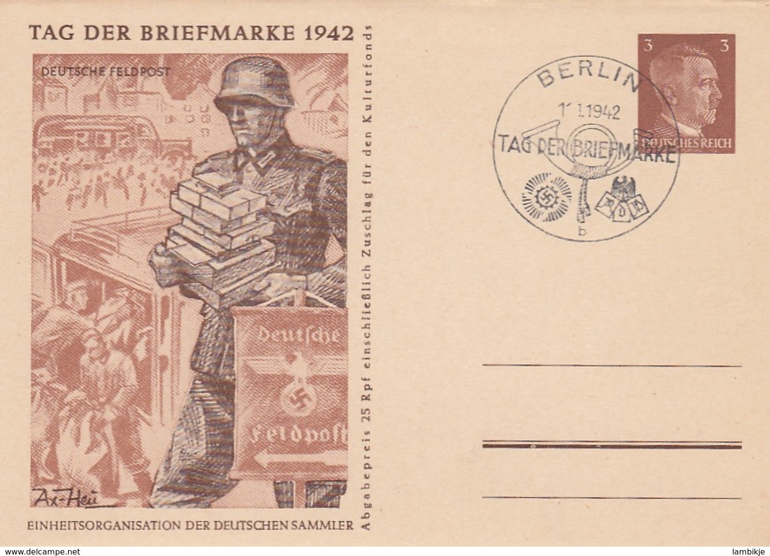 Deutsches Reich Postkarte P308A/02 1942 - Briefe U. Dokumente