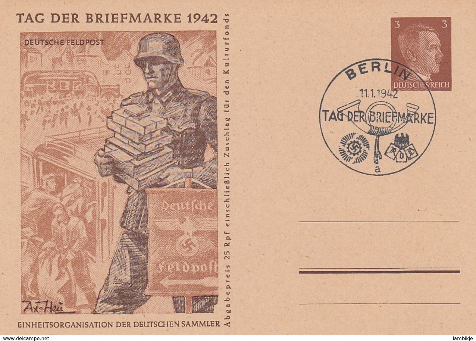 Deutsches Reich Postkarte P308B/02 1942 - Briefe U. Dokumente