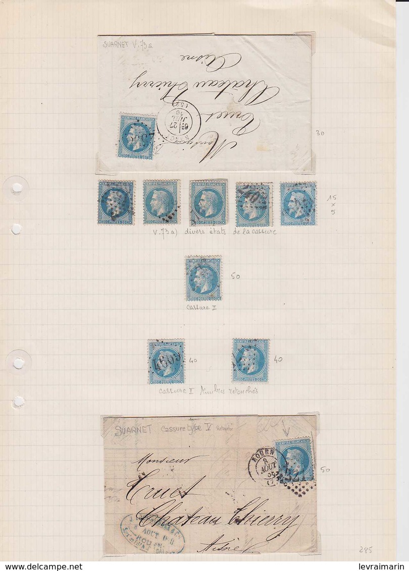 N°29A Et N°29B Superbe Collection De Variétés Suarnet 165 Timbres Et 50 Lettres RRR Ensemble Très Difficile à Rassembler - 1863-1870 Napoléon III Lauré