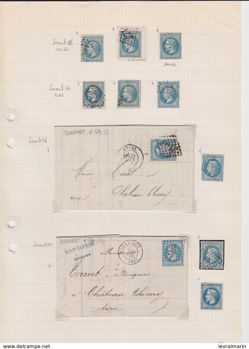 n°29A et n°29B superbe collection de variétés Suarnet 165 timbres et 50 lettres RRR ensemble très difficile à rassembler