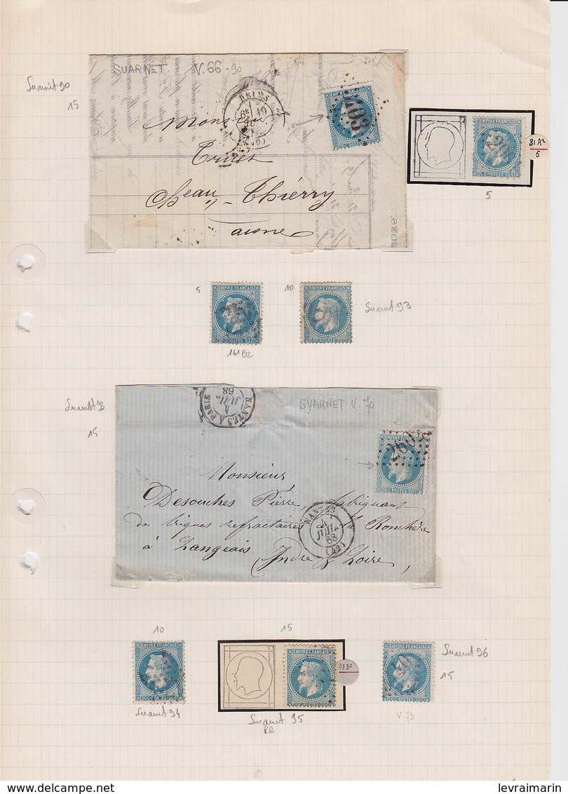 n°29A et n°29B superbe collection de variétés Suarnet 165 timbres et 50 lettres RRR ensemble très difficile à rassembler