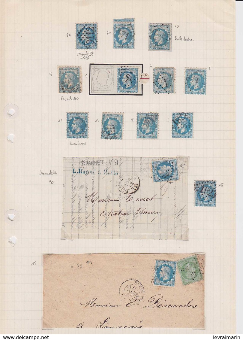 n°29A et n°29B superbe collection de variétés Suarnet 165 timbres et 50 lettres RRR ensemble très difficile à rassembler