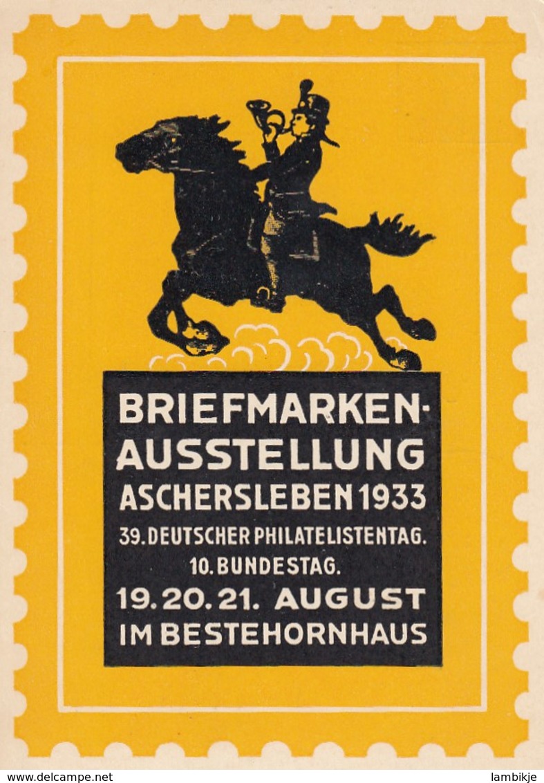 Deutsches Reich Postkarte 1933 Austellung AschersLeben - Briefe U. Dokumente