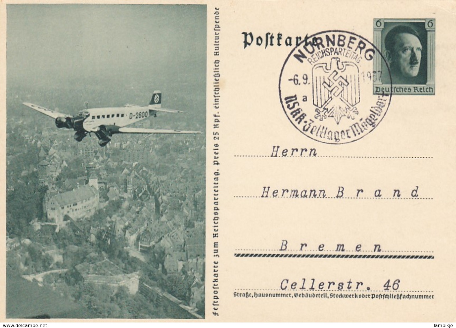 Deutsches Reich Postkarte P264/08 1937 - Briefe U. Dokumente