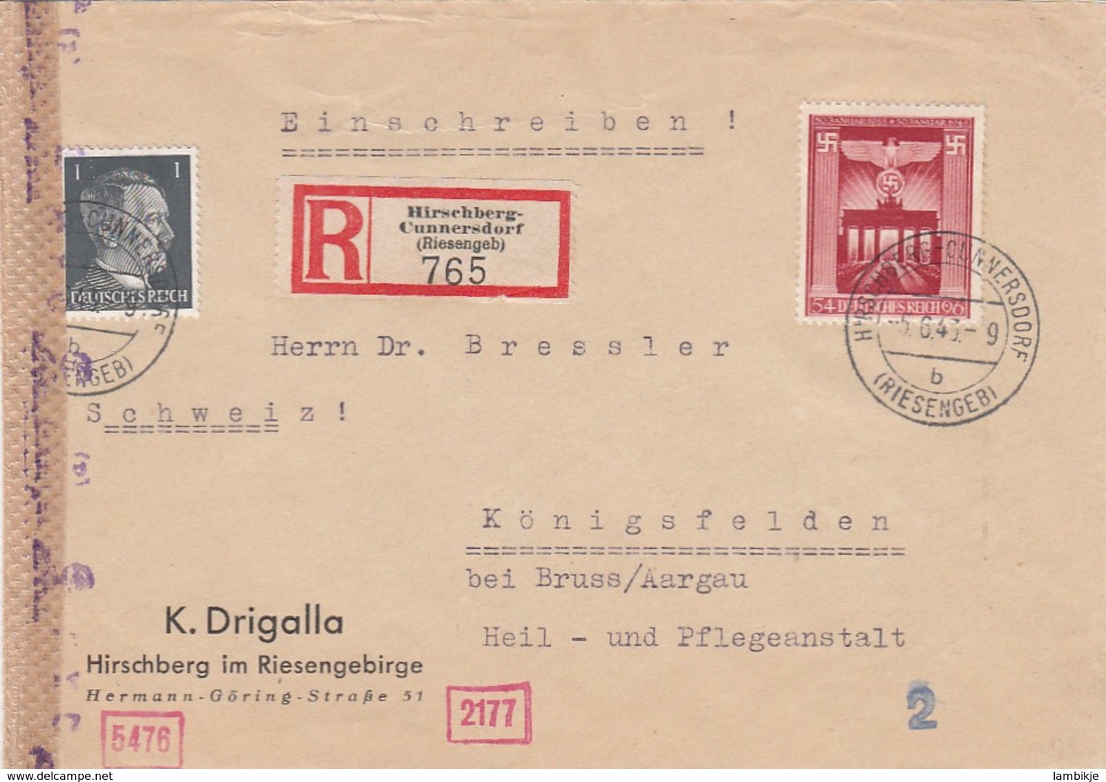 Deutsches Reich R Brief 1943 - Briefe U. Dokumente