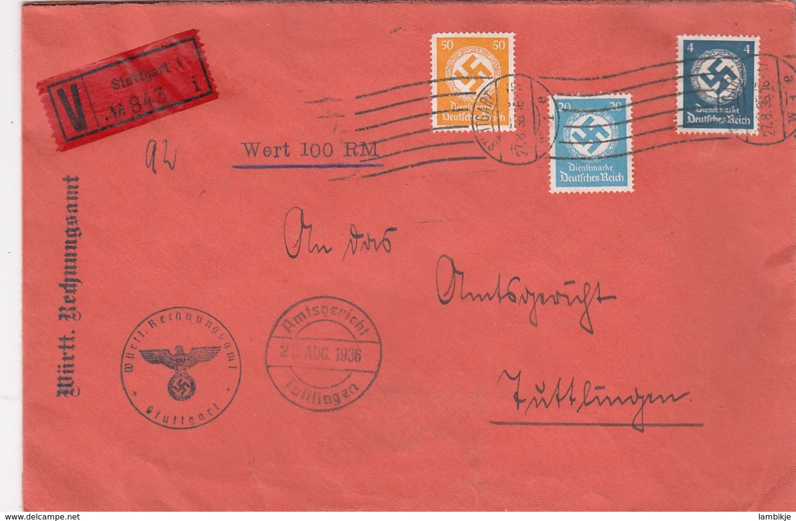 Deutsches Reich Brief 1936 Dienstpost - Briefe U. Dokumente