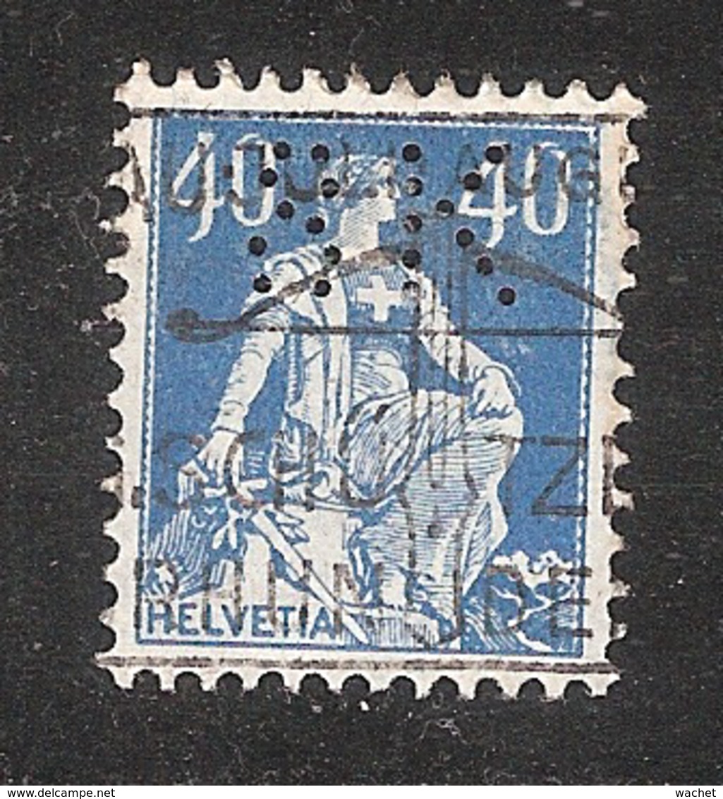 Perfin/perforé/lochung Switzerland No 169 1921-1924 - Hélvetie Assise Avec épée SK  Schweizerische Kreditanstalt - Perforés