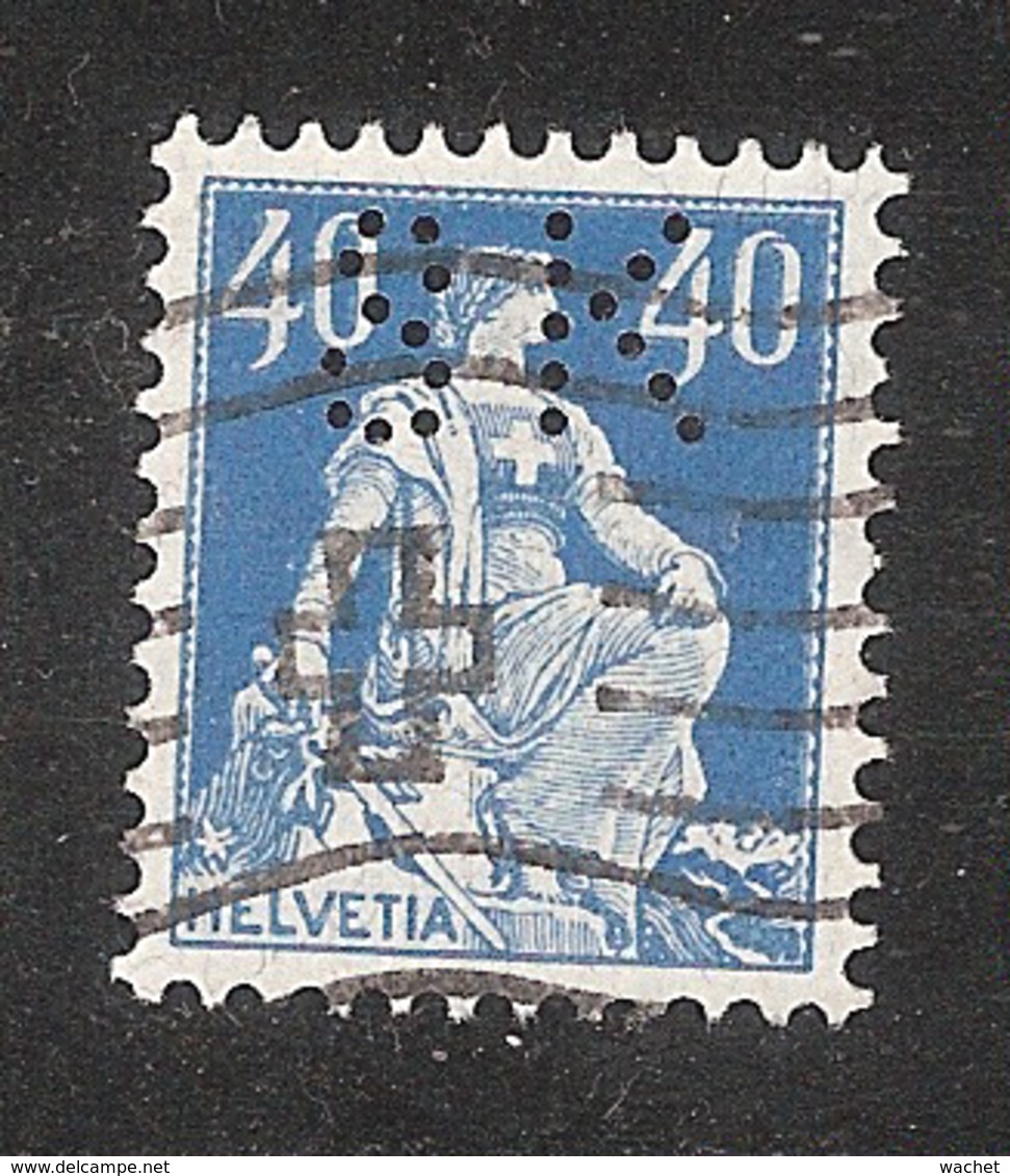 Perfin/perforé/lochung Switzerland No 169 1921-1924 - Hélvetie Assise Avec épée SK  Schweizerische Kreditanstalt - Perforadas