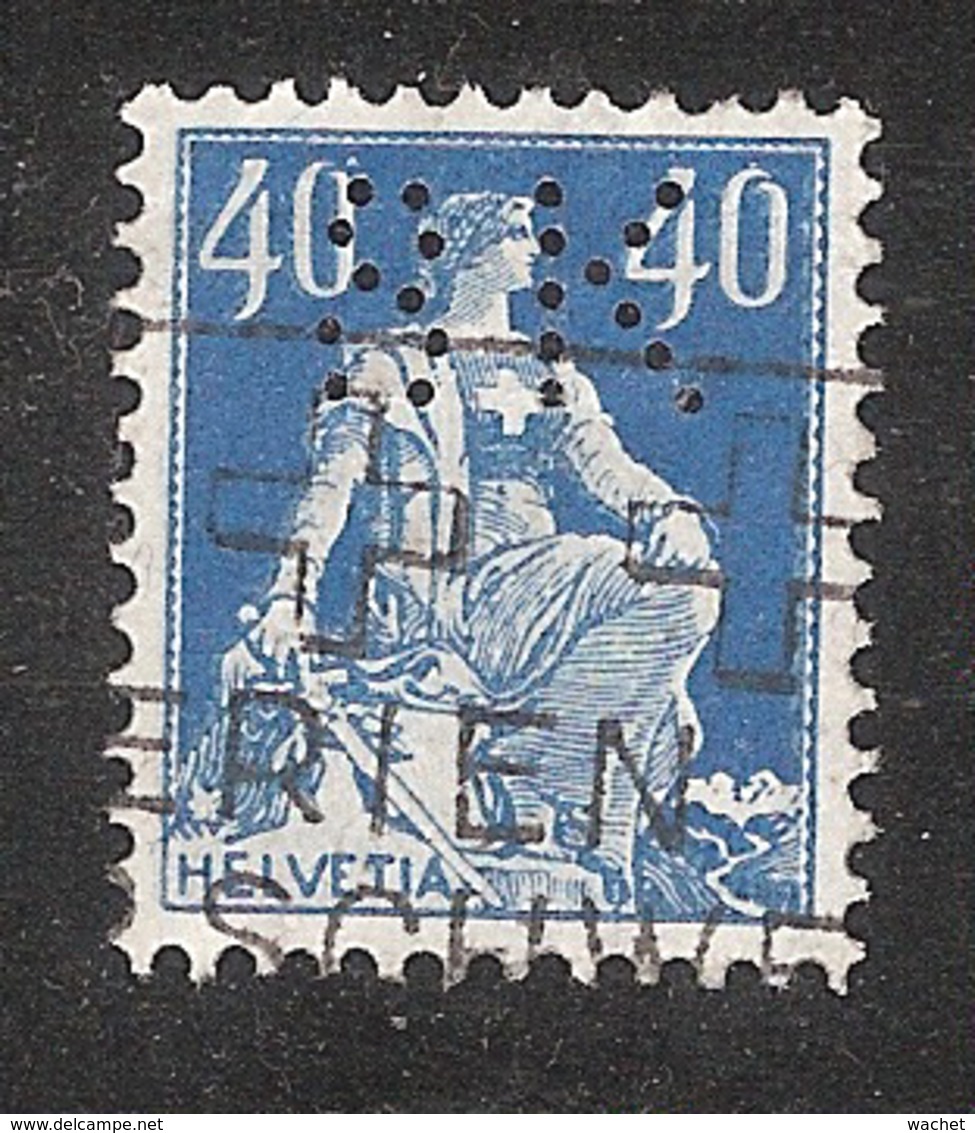 Perfin/perforé/lochung Switzerland No 169 1921-1924 - Hélvetie Assise Avec épée SK  Schweizerische Kreditanstalt - Perforés