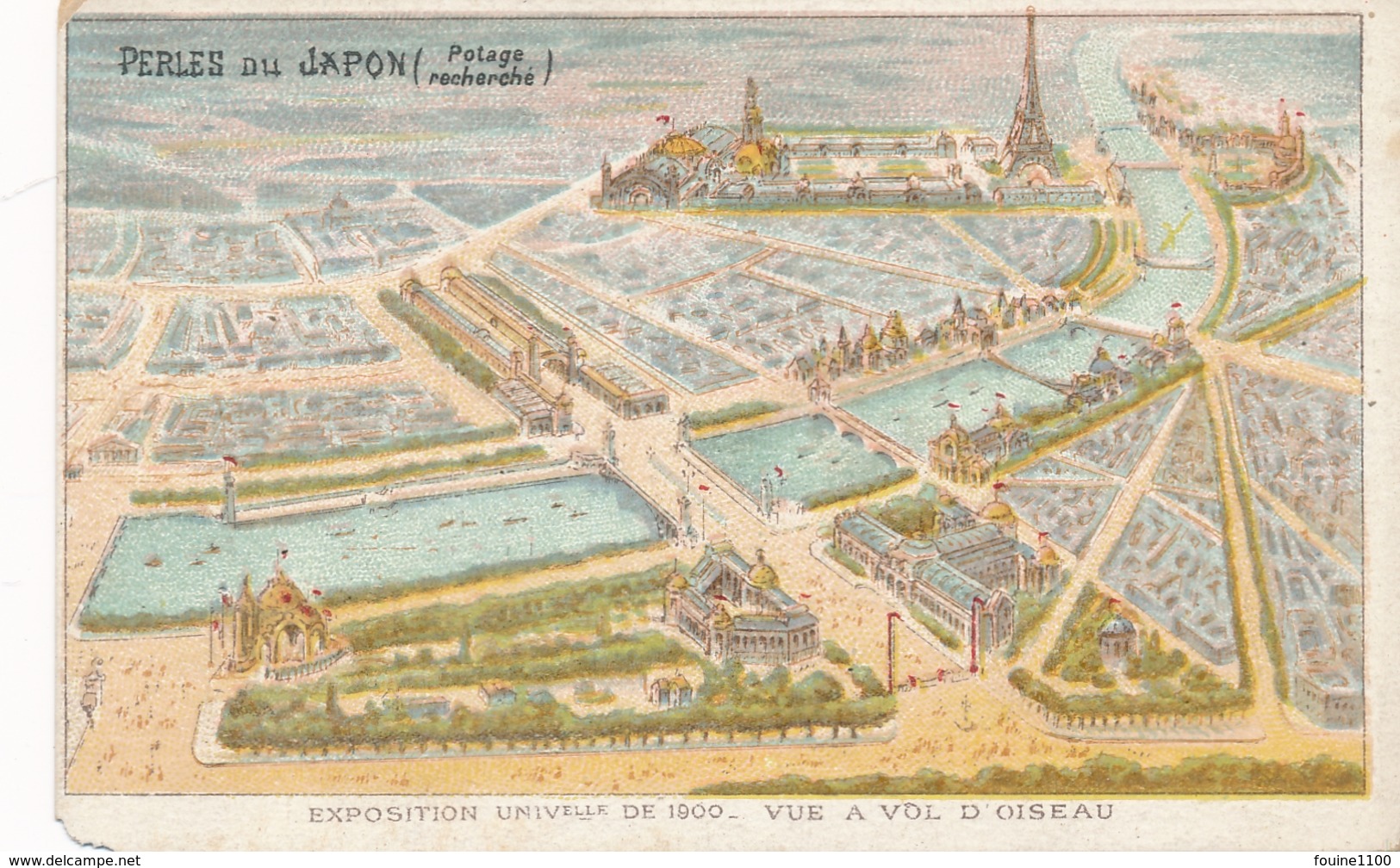 Chromo Potage Les Perles Du Japon A Chapu Exposition Universelle De 1900 Paris Vue à Vol D' Oiseau - Autres & Non Classés