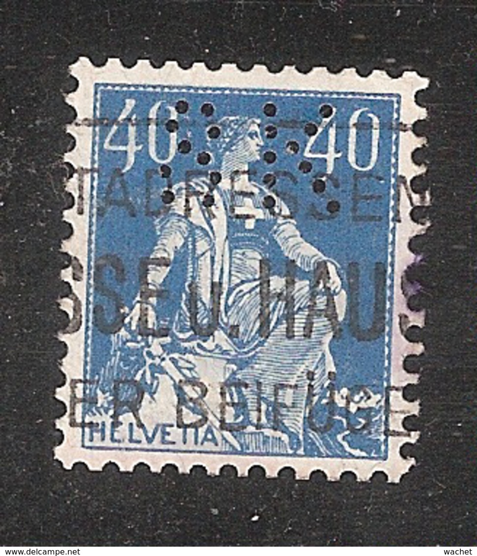 Perfin/perforé/lochung Switzerland No 169 1921-1924 - Hélvetie Assise Avec épée SK  Schweizerische Kreditanstalt - Perforés