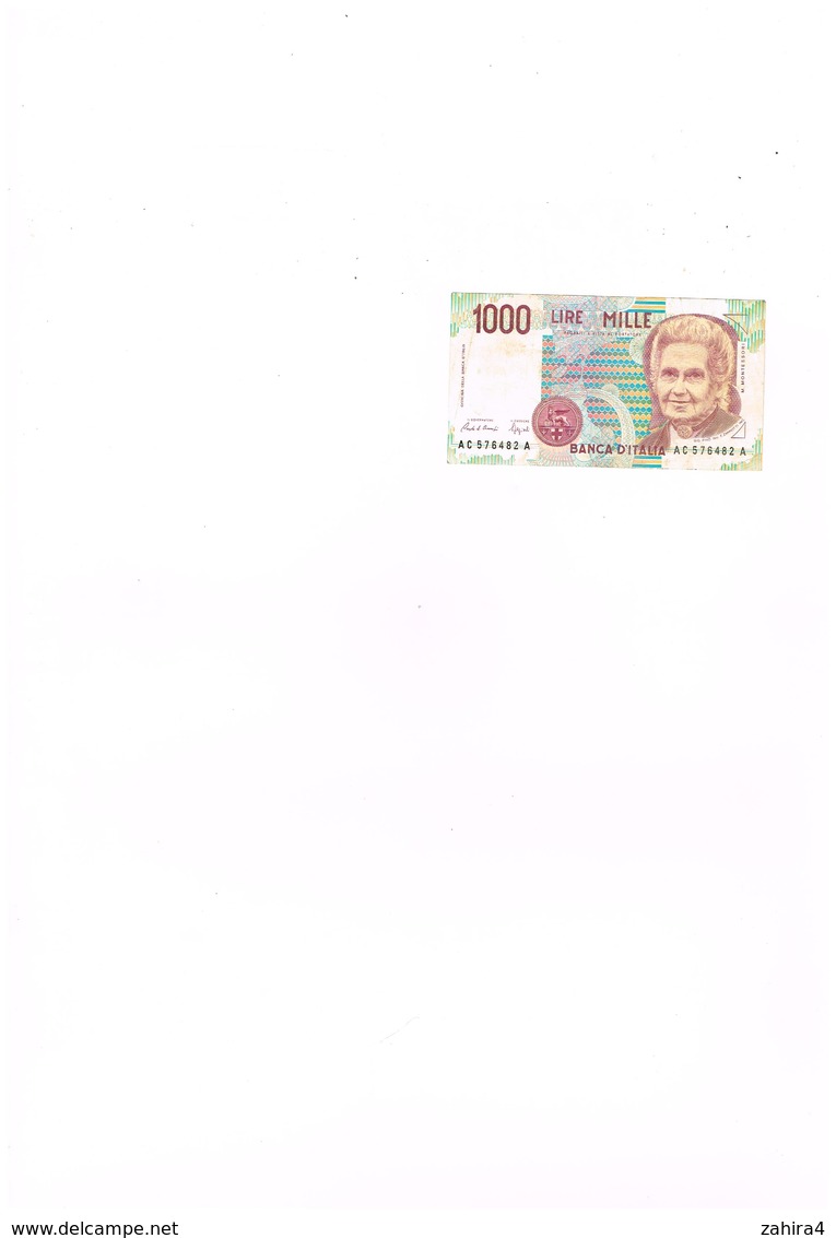 Banca D'Italia - 1000 Lire Mille - AC 576482 A - 1000 Lire