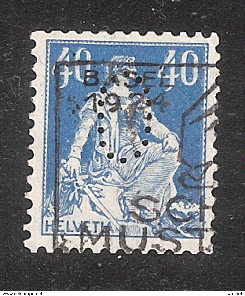 Perfin/perforé/lochung Switzerland No 169 1921-1924 - Hélvetie Assise Avec épée O   Schweizerischer Bankverein - Perforés