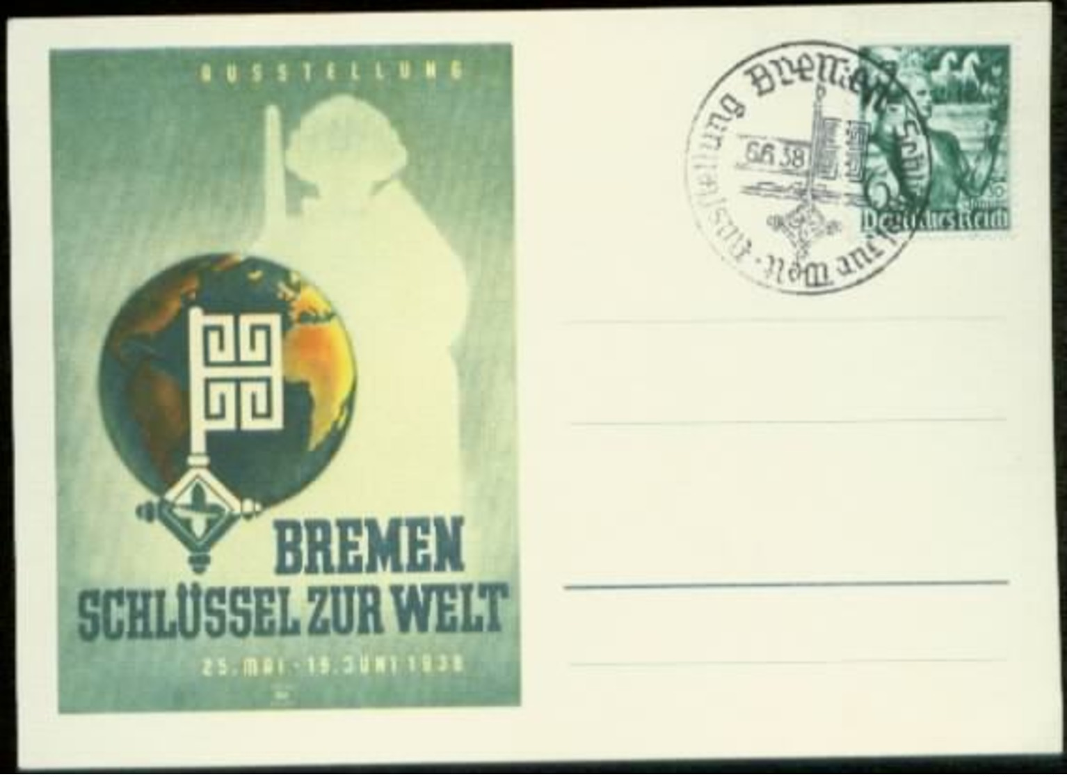 04372 DR So. Karte + SoStpl. Bremen Ausstellung 1938 - Briefe U. Dokumente