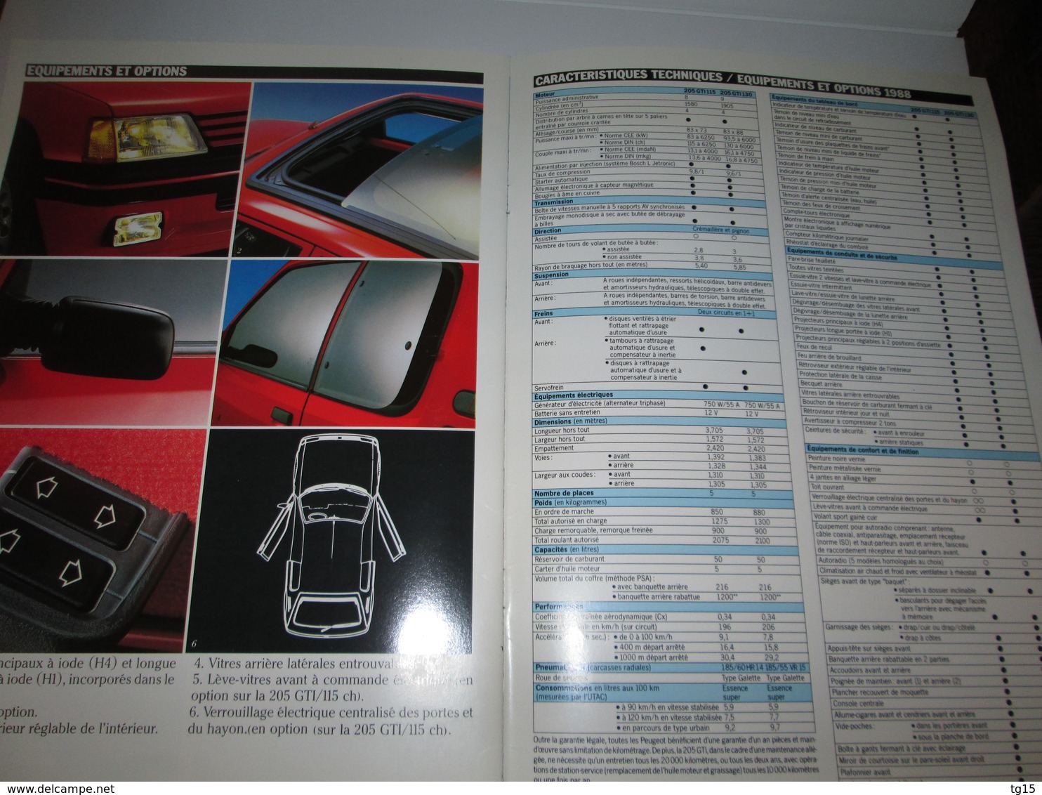 Brochure Publicitaire Catalogue PEUGEOT  205  GTI - Auto/Moto