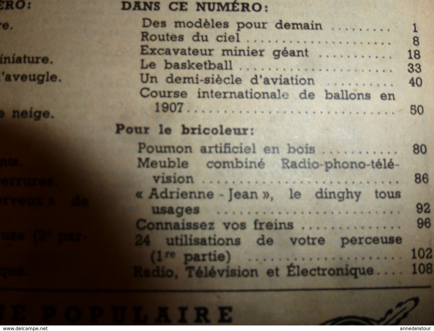 1952 MÉCANIQUE POPULAIRE: Basketball; Course Internationale De Ballons En 1907; Maisons En Liège ; Etc - Other & Unclassified