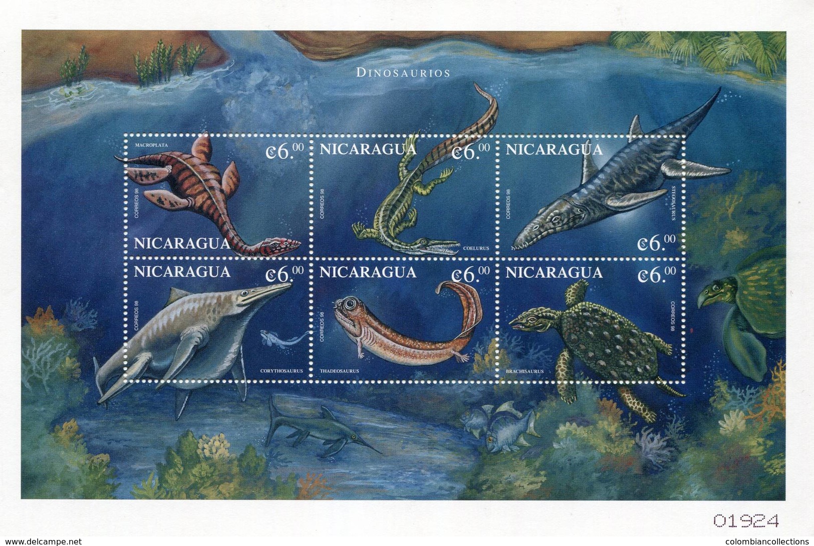 Lote 2278, Nicaragua, 1999, Pliego, Sheet, Dinosaurio, Dinosaur - Nicaragua