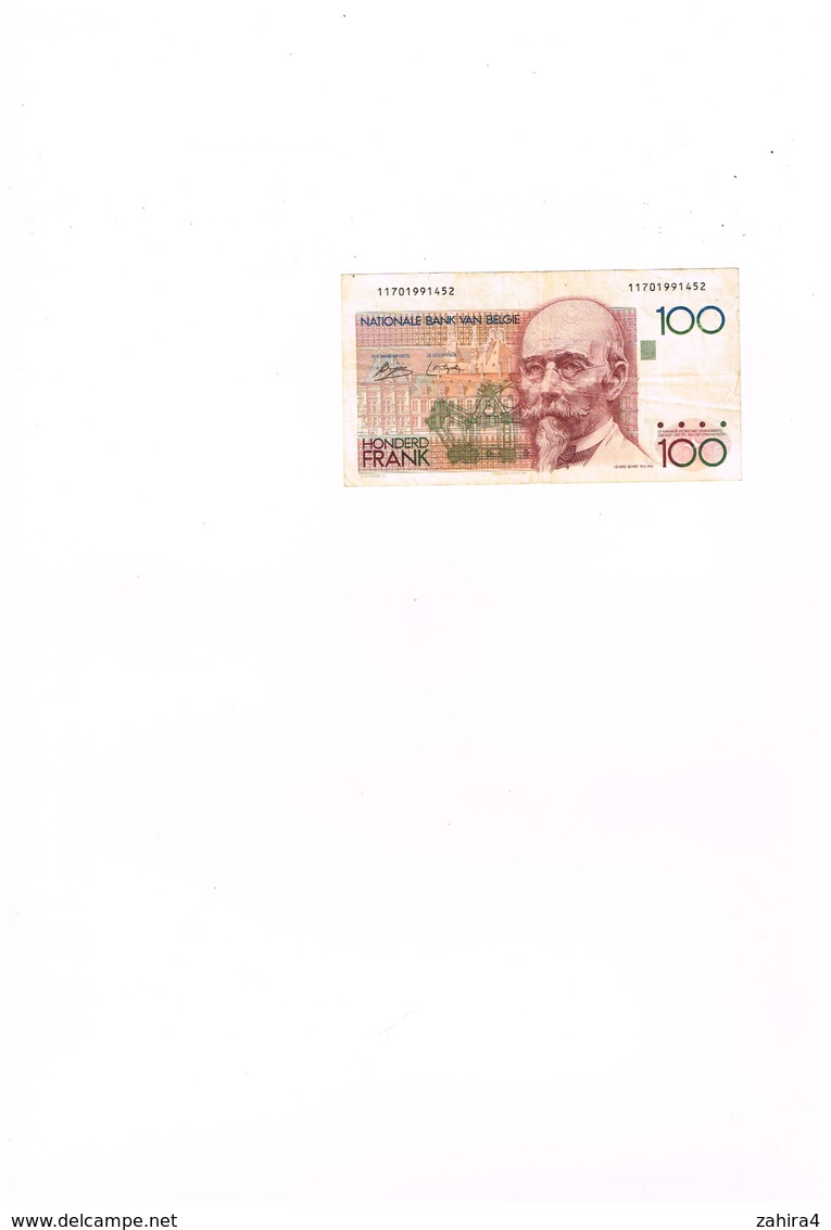 Nationale Bank Van Belgie - 100 - Cent Francs - 11701991452  - - 100 Francos