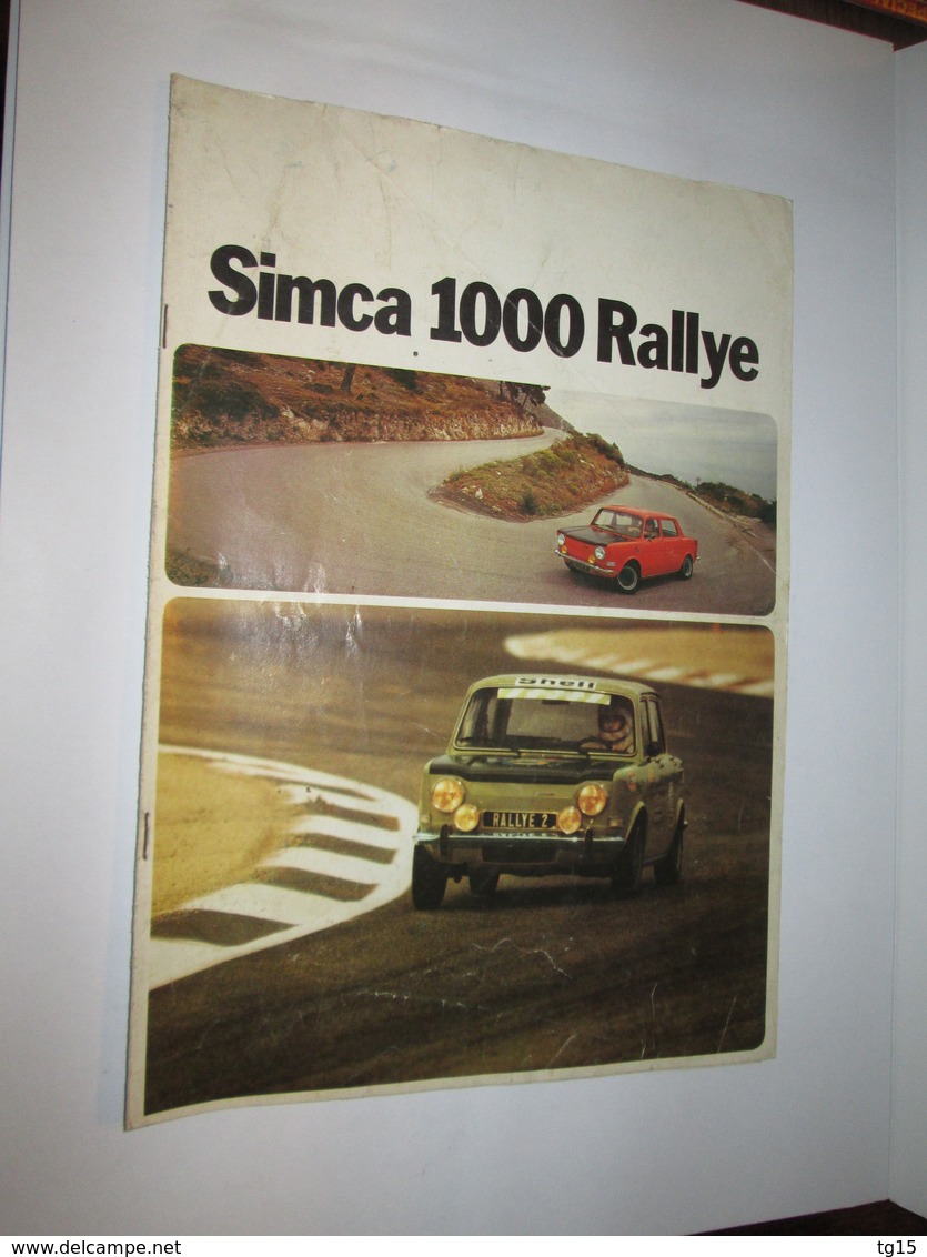 Brochure Publicitaire Catalogue  SIMCA  1000 RALLYE  1 ET  2 - Auto/Moto