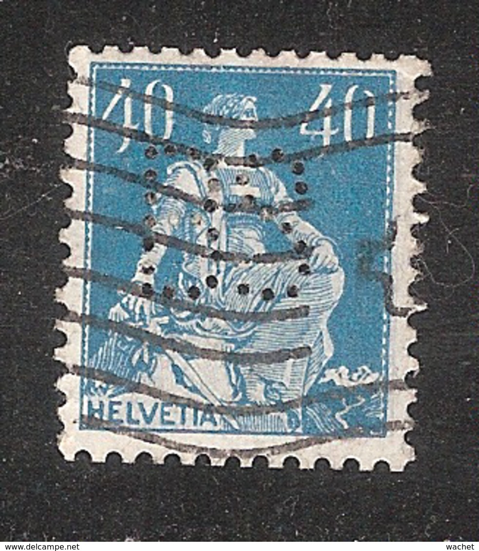 Perfin/perforé/lochung Switzerland No 169 1921-1924 - Hélvetie Assise Avec épée BS  Societe De Banque Suisse Genève - Perforés