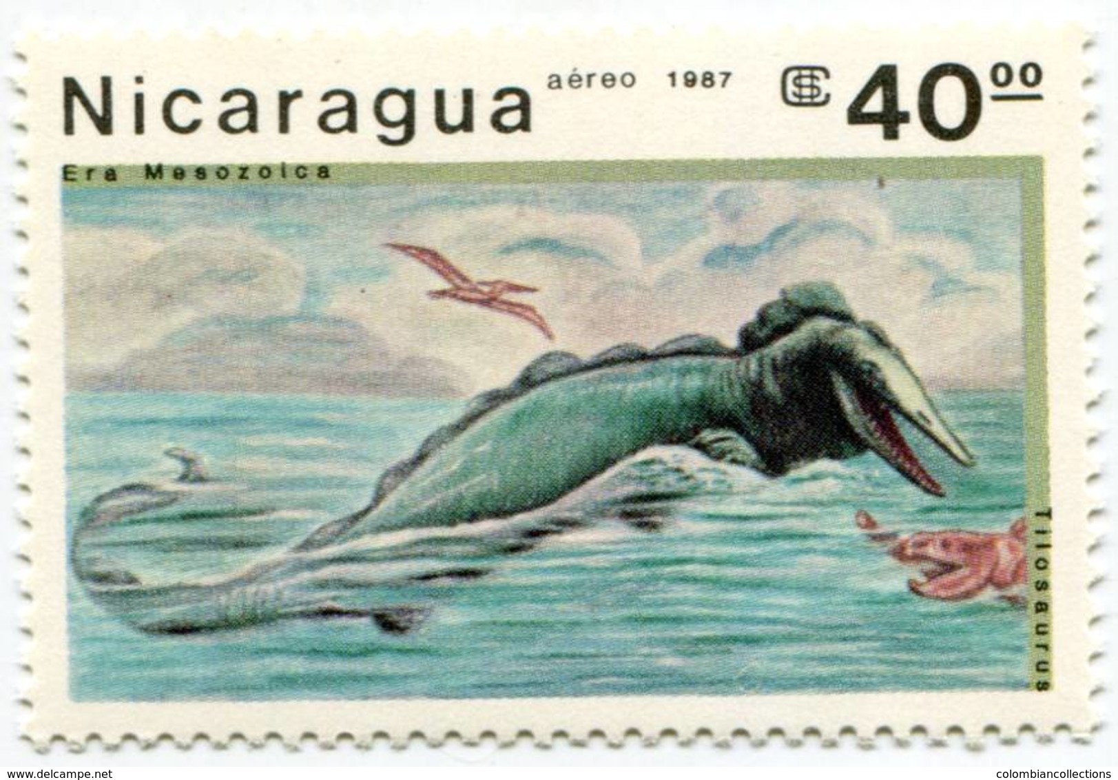 Lote 1617-23, Nicaragua, 1987, Sello, Stamp, 7 V, Animales Prehistoricos. Prehistoric Creatures. Fauna - Nicaragua