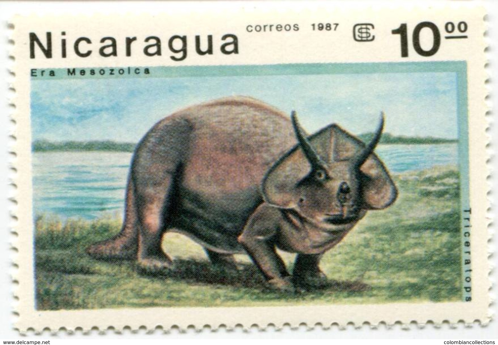 Lote 1617-23, Nicaragua, 1987, Sello, Stamp, 7 V, Animales Prehistoricos. Prehistoric Creatures. Fauna - Nicaragua