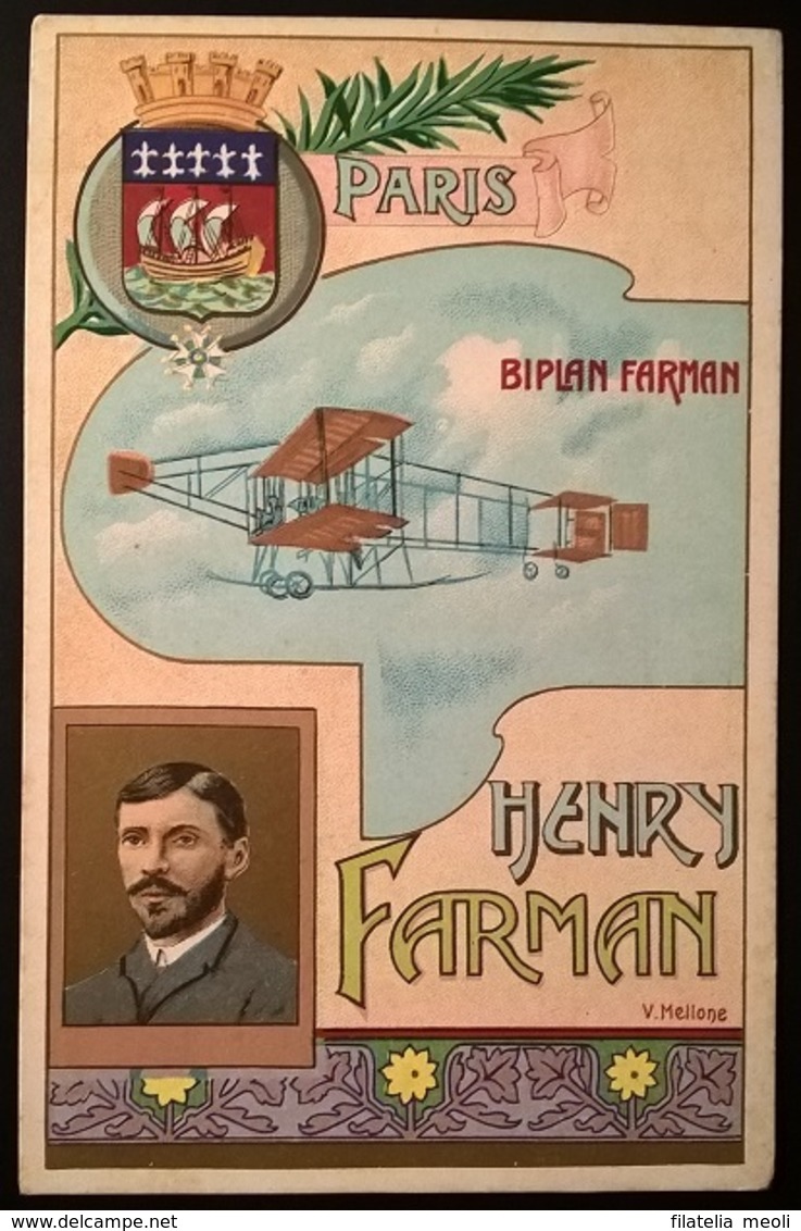 BIPLANO FARMAN PILOTA HENRY FARMAN - Aviatori