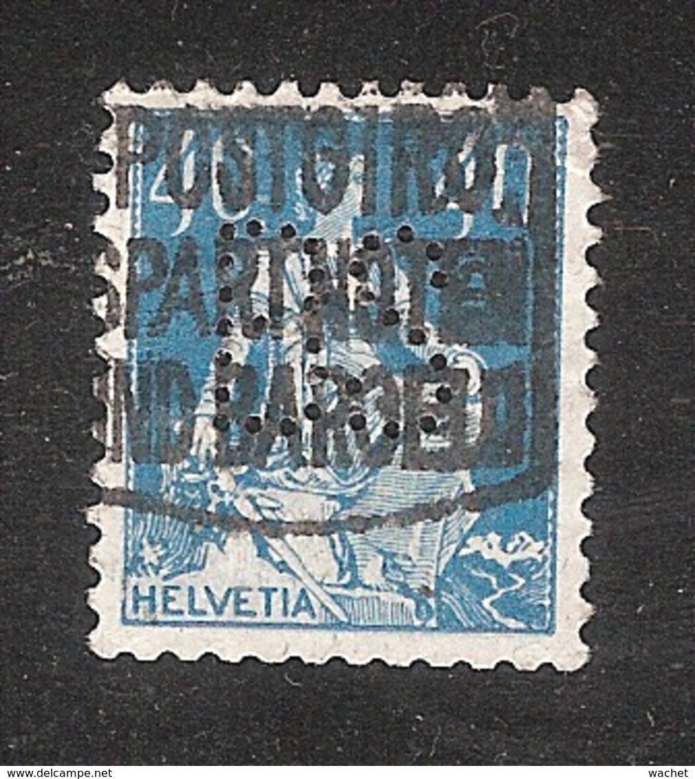 Perfin/perforé/lochung Switzerland No 169 1921-1924 - Hélvetie Assise Avec épée BS  Societe De Banque Suisse Genève - Perforés