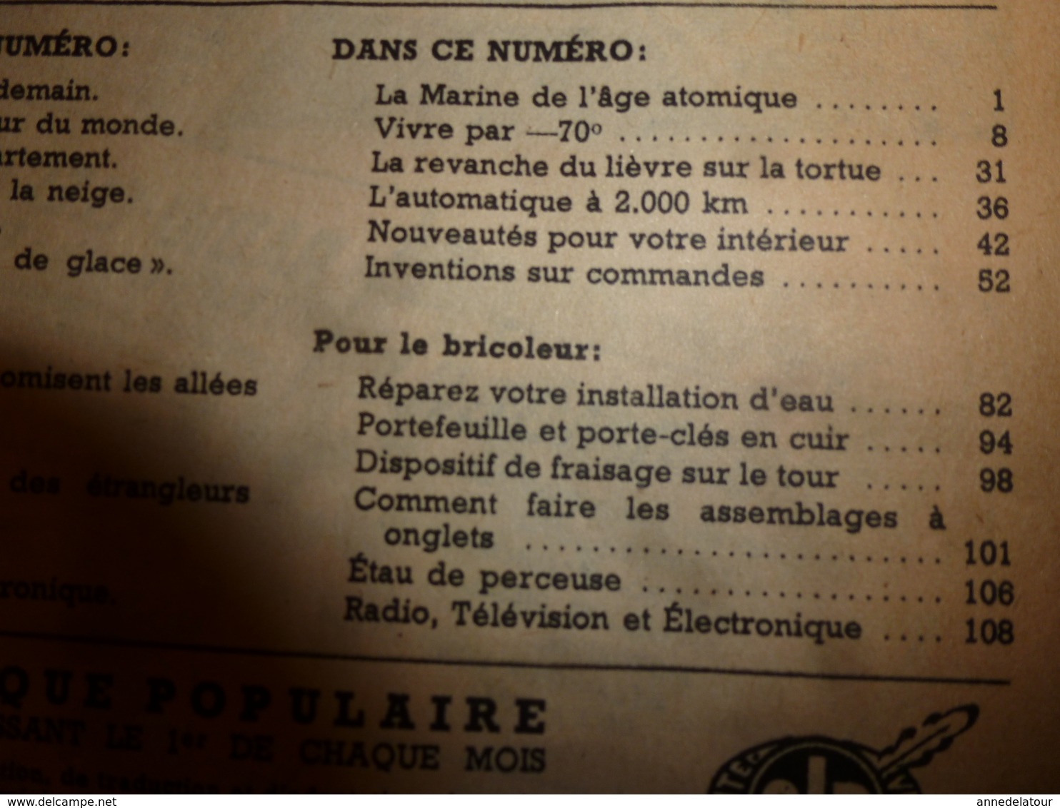 1952 MÉCANIQUE POPULAIRE: La Course Des Voitures Anciennes; Dressage Des Chiens A La Canne à Pêche; Tout Carreler Etc - Other & Unclassified