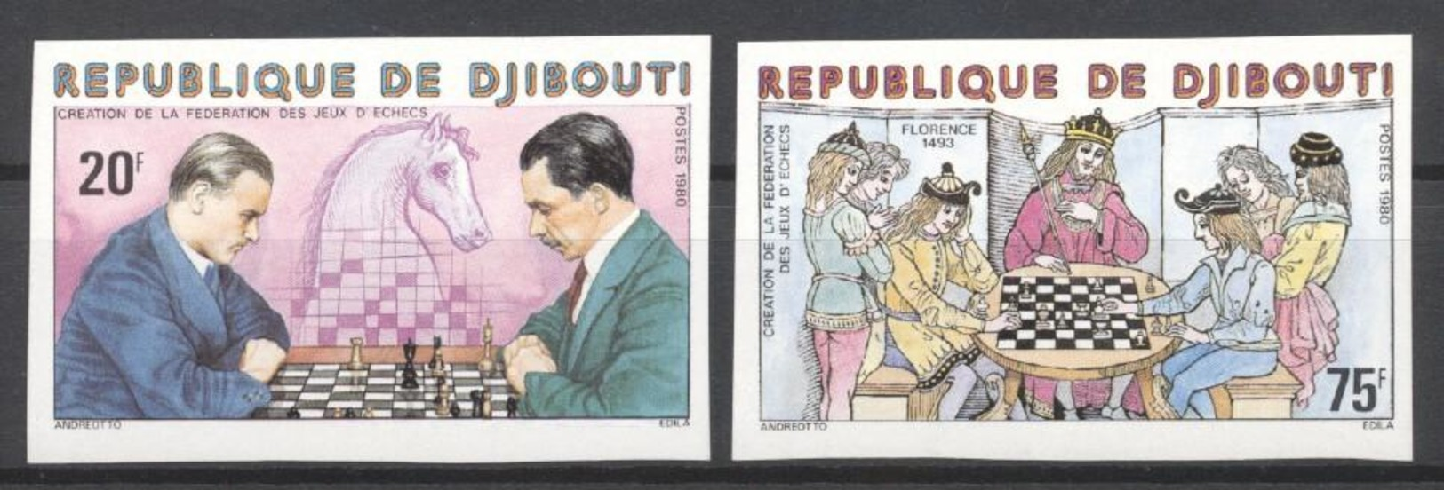 Djibouti 1980 - Imperf. MNH - Chess - Chess