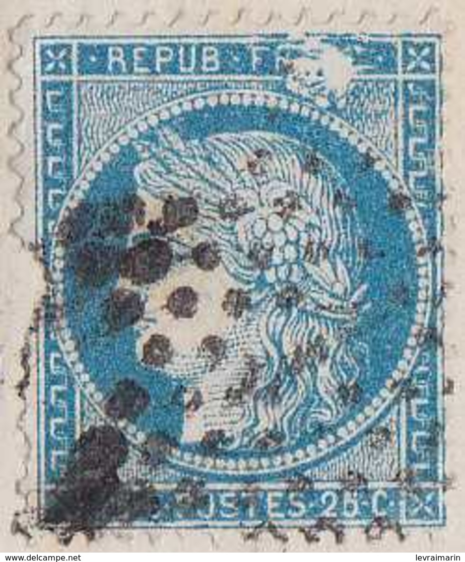 N°60A Grande Tache, Position 128D1 Sur Lettre Du 29 Aout 72 Superbe Variété Bien Dégagée, Un Défaut, Mais RRR Sur Lettre - 1871-1875 Cérès