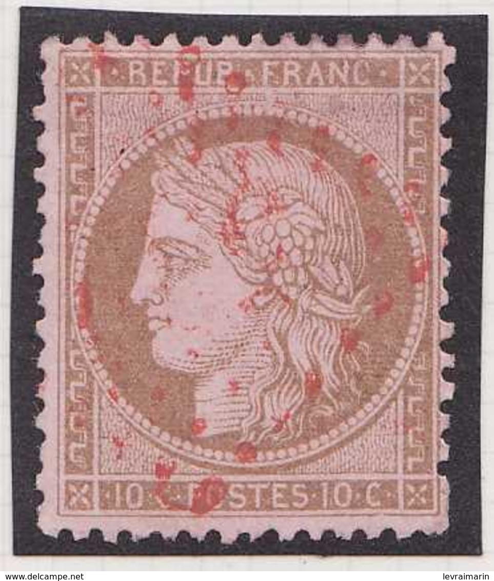 N°58 Très Rare Oblitération Gros Chiffres Rouges 532, TB. - 1871-1875 Cérès