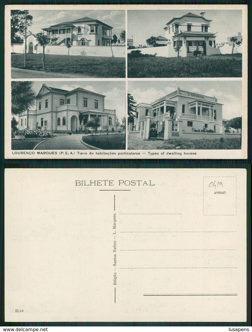 MOÇAMBIQUE [ 0419 ] - LOURENÇO MARQUES - TIPOS DE HABITAÇÕES PARTICULARES - Mozambique