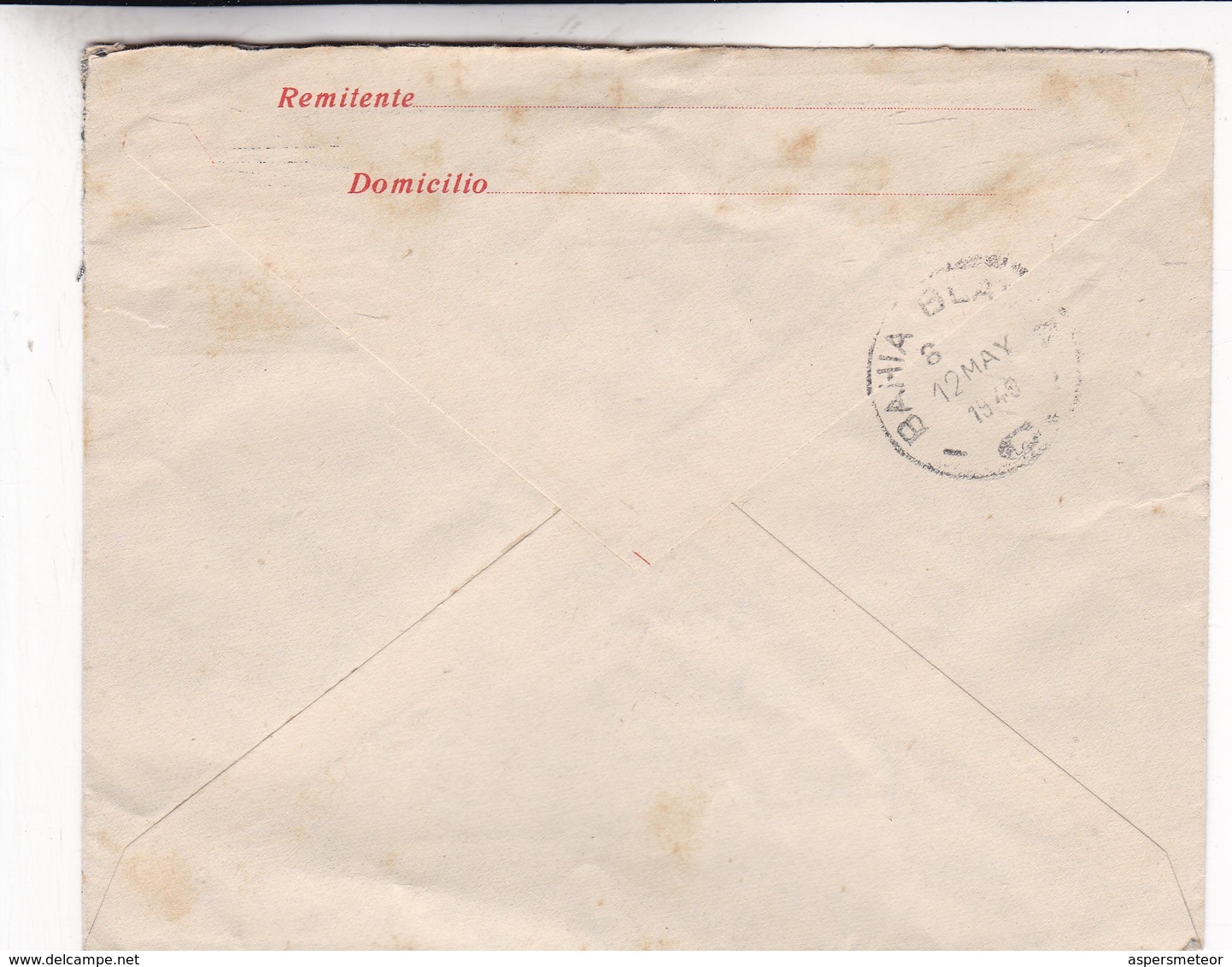 SOBRE ENTERO POSTAL N°5 154 SOBRECARGA AZUL USO OFICIAL SIN VALOR POSTAL-CIRCULADO BERNASCONI A BAHIABLANCA 1940 - BLEUP - Postal Stationery