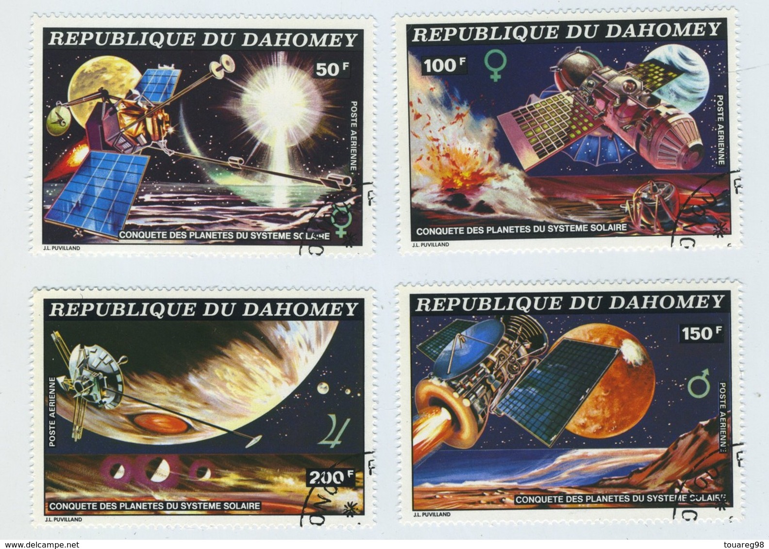 5 Timbres. République Du Dahomey. Espace. Kennedy. Oblitérés. - Bénin – Dahomey (1960-...)