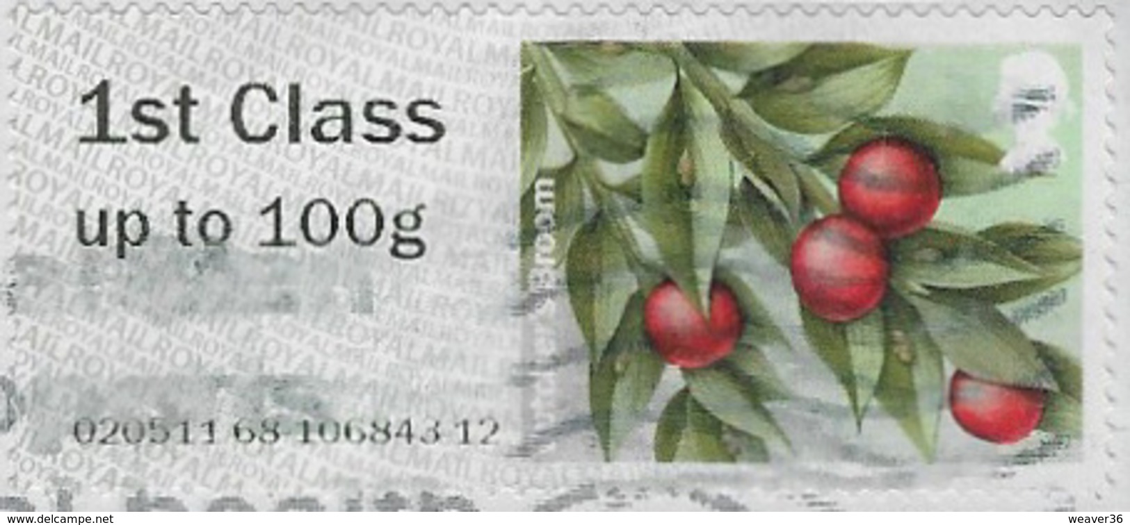 GB 2014 Winter Greenery 1st Type 4 Used Issuing Office 020511 [32/160/32D] - Post & Go Stamps