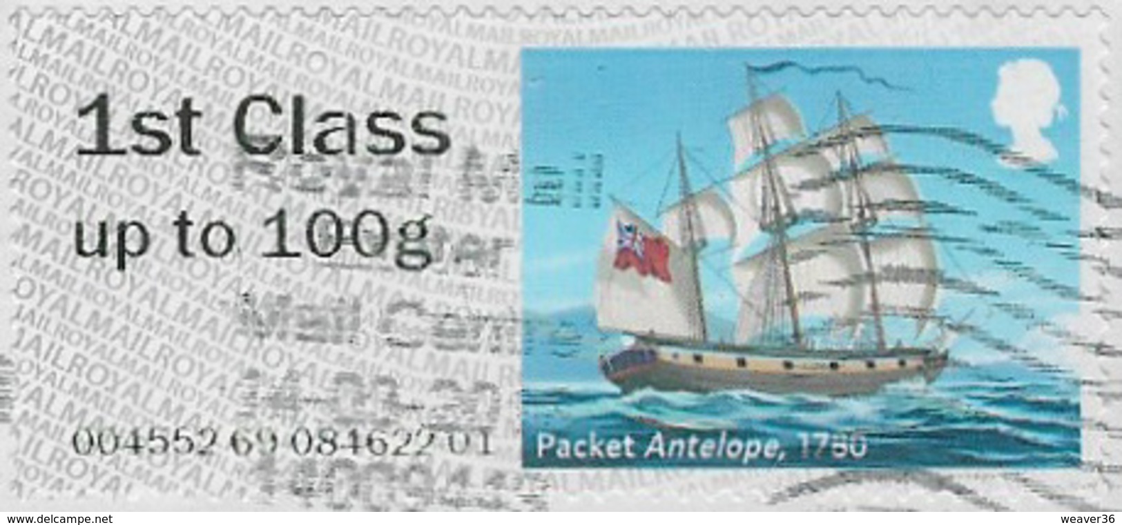 GB 2018 Mail By Sea Post And Go 1st Type 1 Code 004552 Used [32/165/D] - Post & Go Stamps