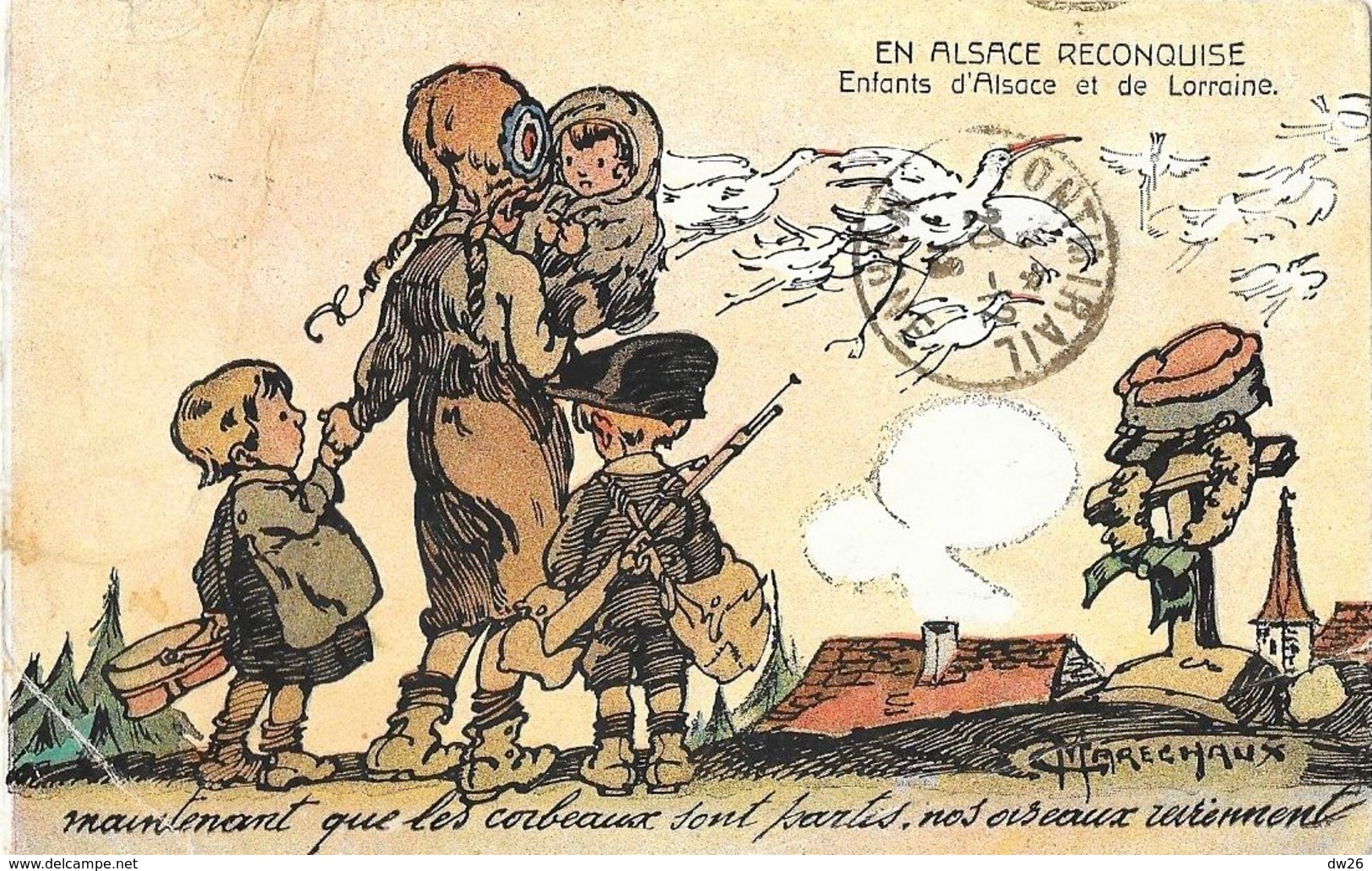 En Alsace Reconquise, Enfants D'Alsace Et De Lorraine, Illustration Maréchaux: Maintenant Que Les Corbeaux Sont Partis.. - Patrióticos