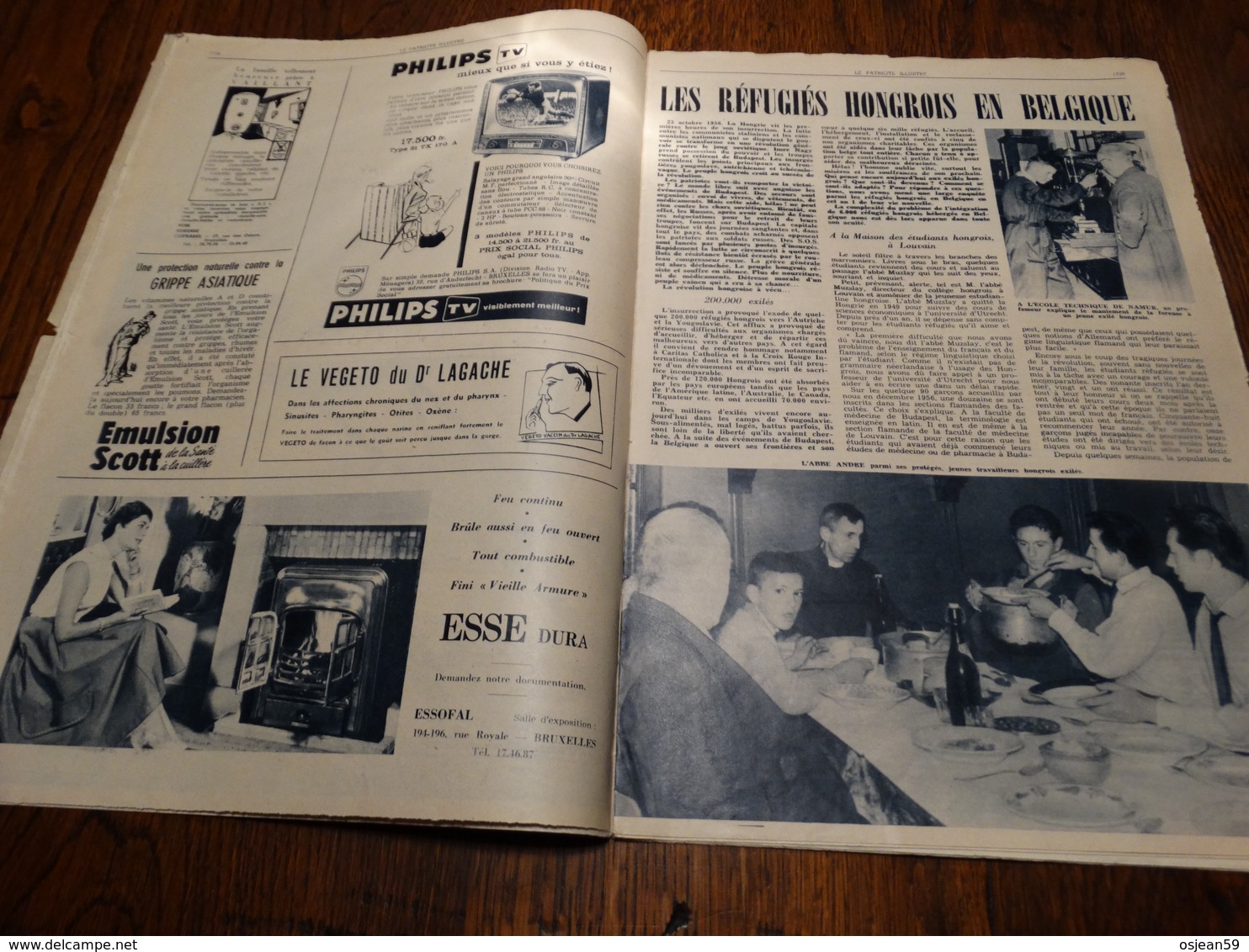 Le patriote illustré N°44 du 03/11/1957.Expo 58:chronique,les réfugiés Hongrois en Belgique,le reflux......Stalingrad.