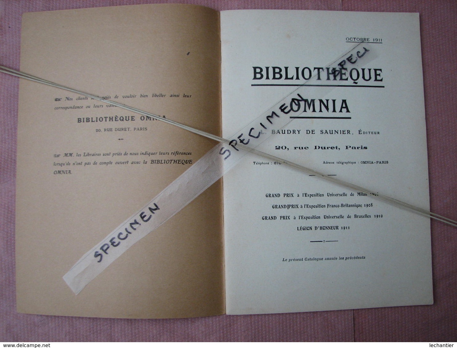 Catalogue De La Bibliothèque OMNIA 1911 "manuel Juridique De L'automobiliste,un Tour De Manivelle Et L'on Part, Etc... - Automobile