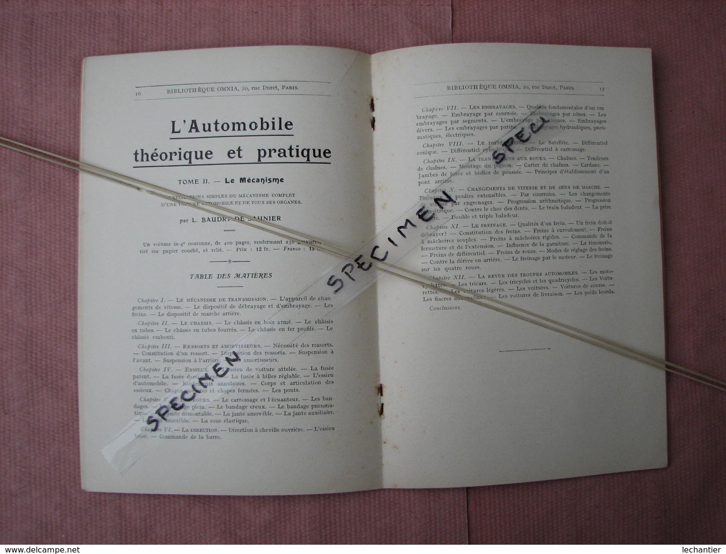 Catalogue De La Bibliothèque OMNIA 1911 "manuel Juridique De L'automobiliste,un Tour De Manivelle Et L'on Part, Etc... - Automobile