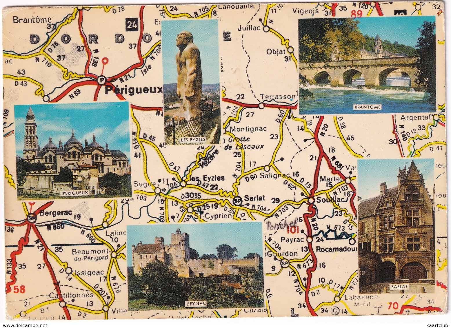 La Dordogne Touristique - D'après Carte Michelin  No. 75- ( Perigueux, Bergerac, Rocamadour Etc. - France) - Andere & Zonder Classificatie