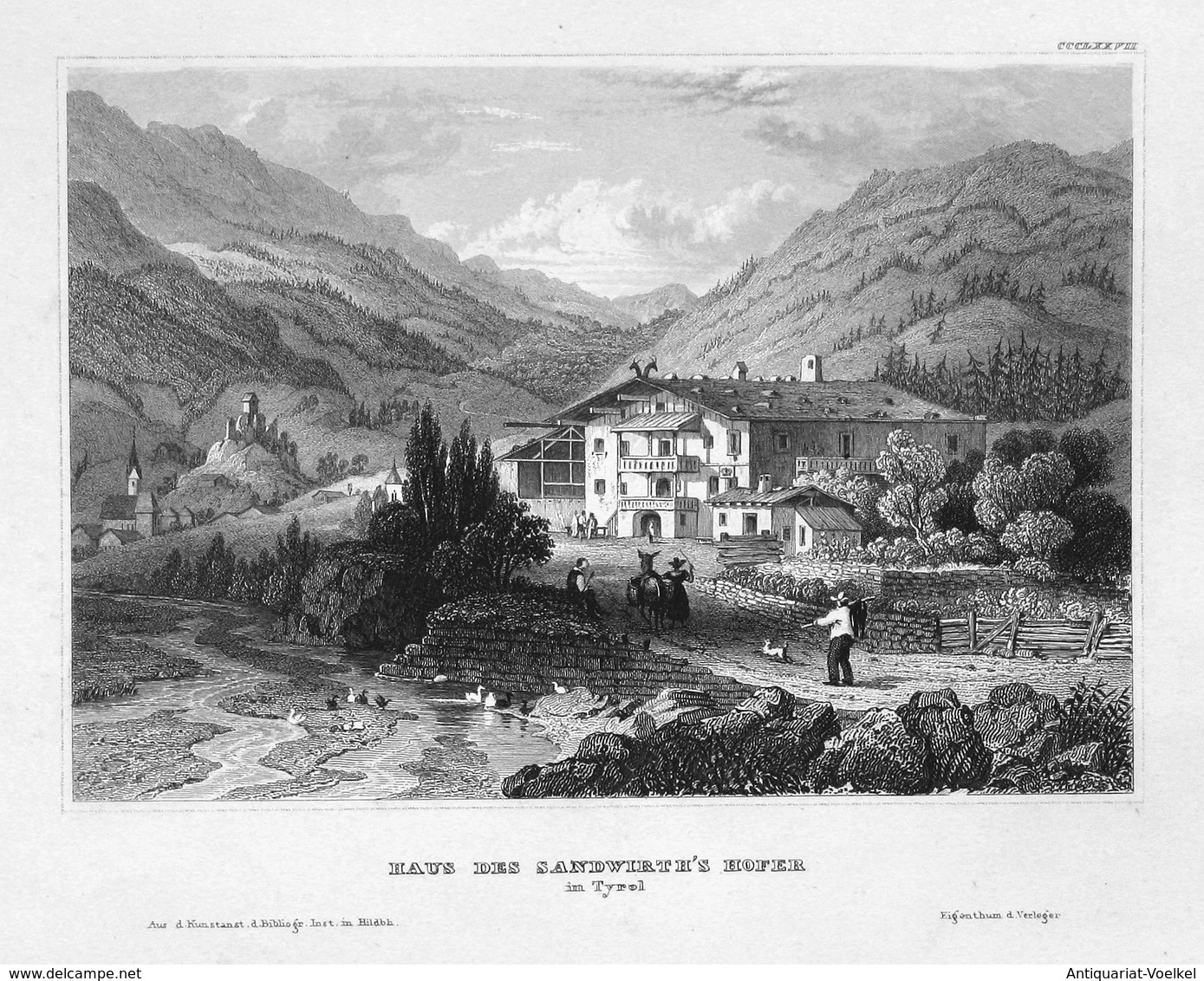 Haus Des Sandwirth's Hofer In Tyrol - Tyrol Tirol Österreich Austria Ansicht View Stahlstich Steel Engraving A - Stiche & Gravuren