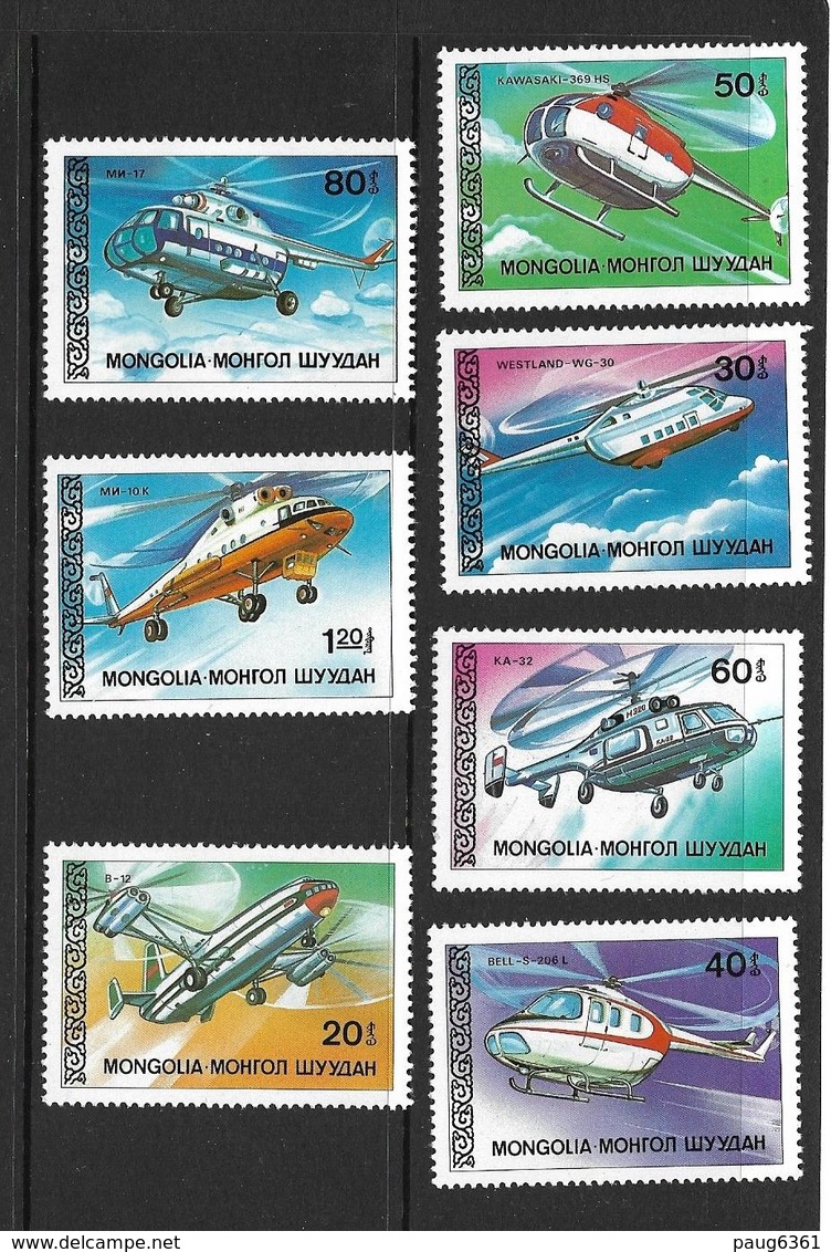 MONGOLIE 1987 HELICOPTERES  YVERT N°1620/26 NEUF MNH** - Hélicoptères