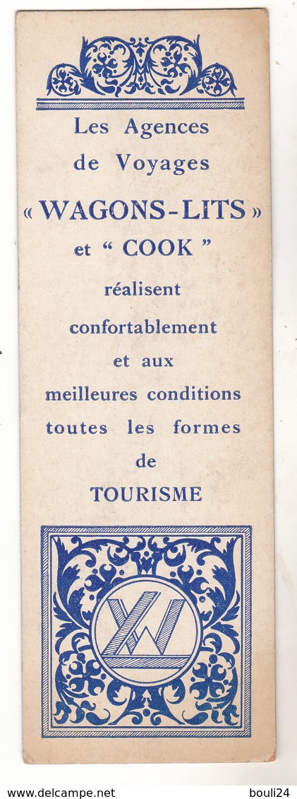 MARQUE PAGES  ANCIEN WAGONS LITS AGENCES COOK      FORMAT 18 X 7  BEL ETAT - Marcapáginas