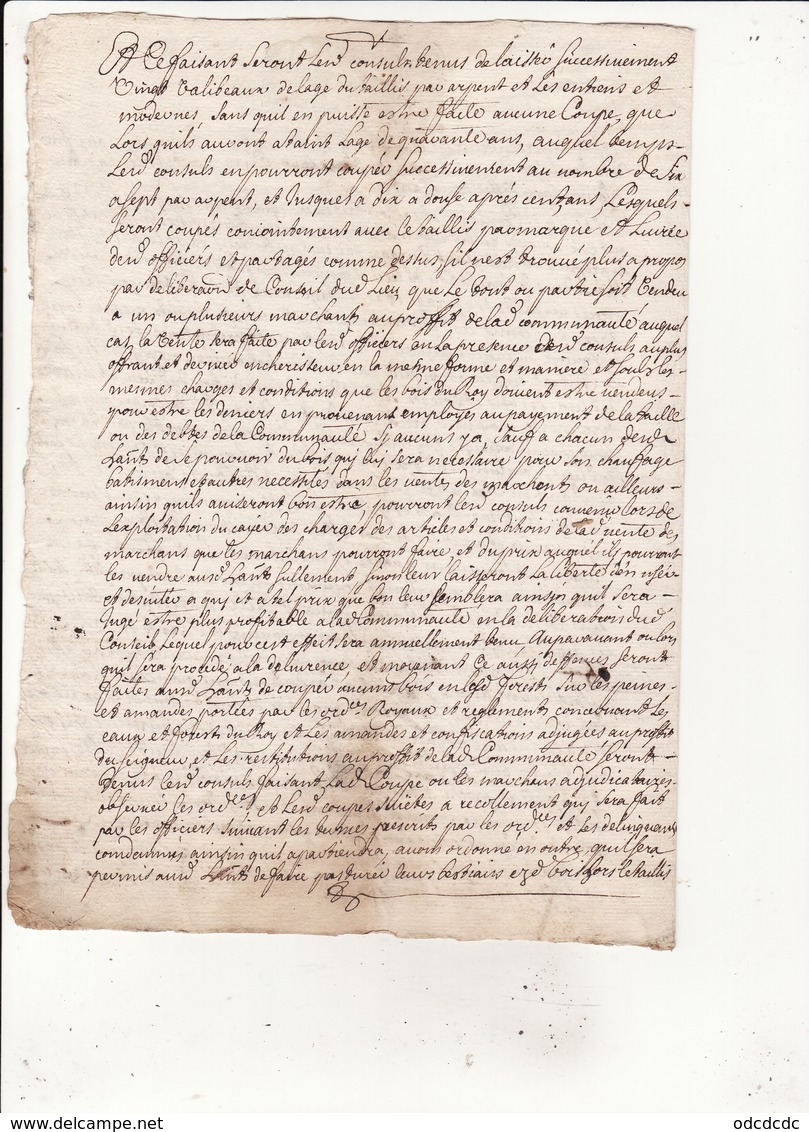 Gen Auch 14 Avril 1698 Concerne Le Bois De Samouillan  3 Scans - Seals Of Generality
